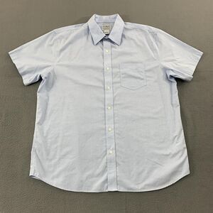 L.L.Bean Shirt Mens Large Light Blue Traditional Fit Short Sleeve Button Front